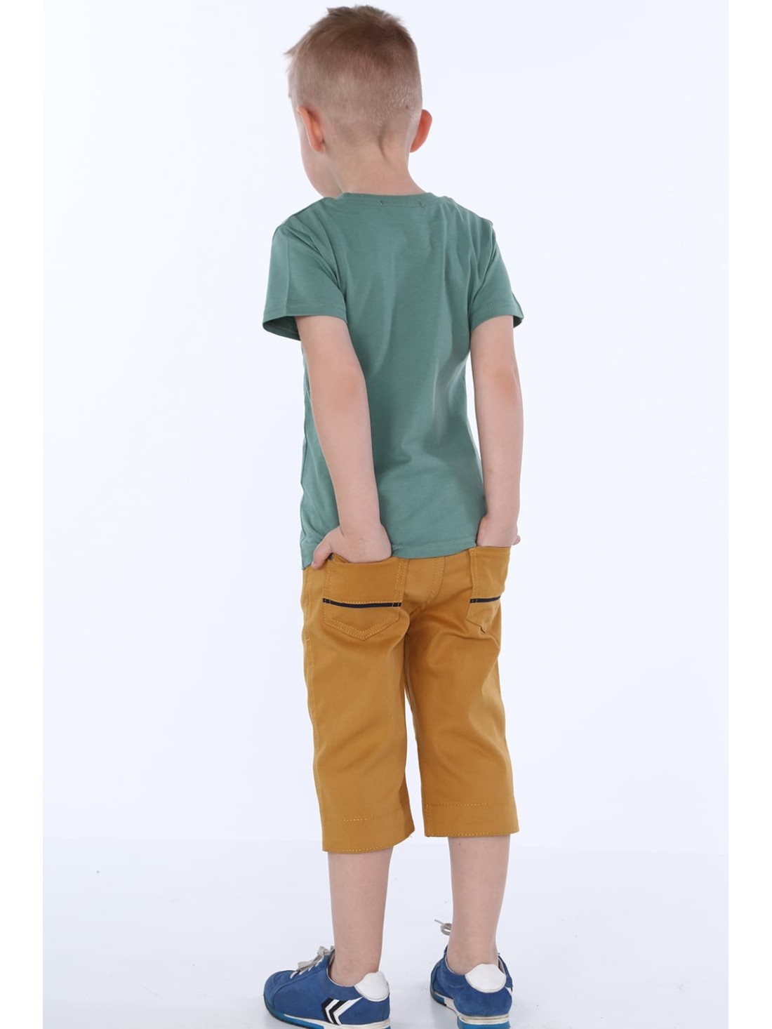 Boy\'s T-shirt with inscriptions, green NDZ4481 - Online store - Boutique